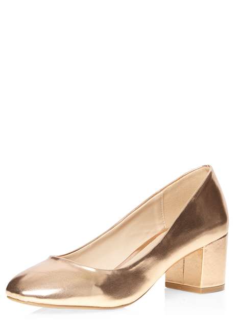 Rose Gold 'Daze' Ballerina Court Shoes